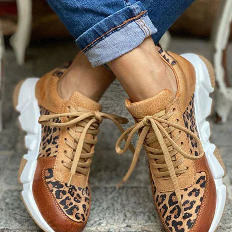 Lucie - Leopard Print Platform Sneakers