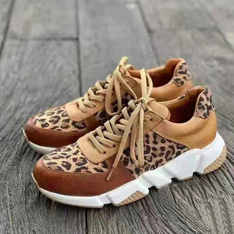 Lucie - Leopard Print Platform Sneakers