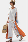 Vivanya elegant striped two-piece set with wide-leg pants