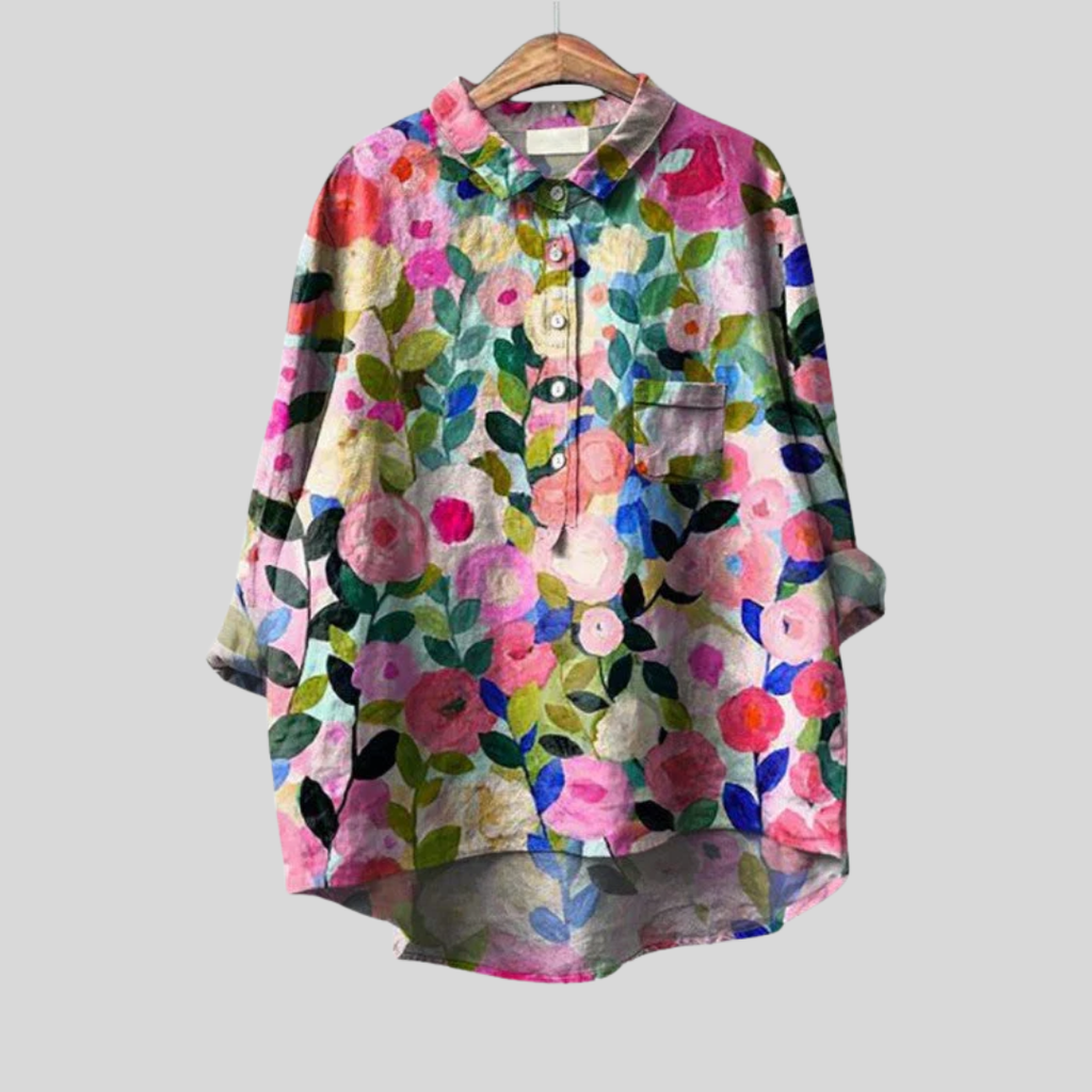 Claire elegant summer blouse with floral print