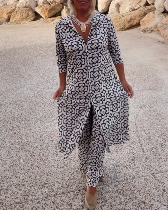 Sara - Button-Down Two-Piece Set