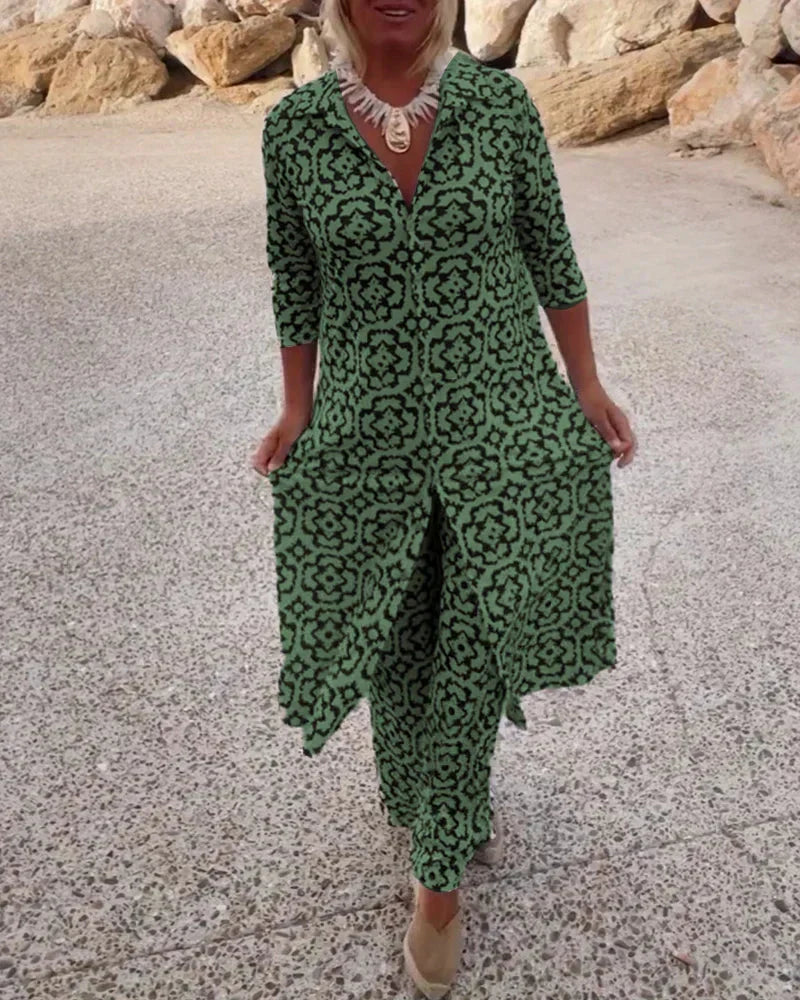 Sara - Button-Down Two-Piece Set