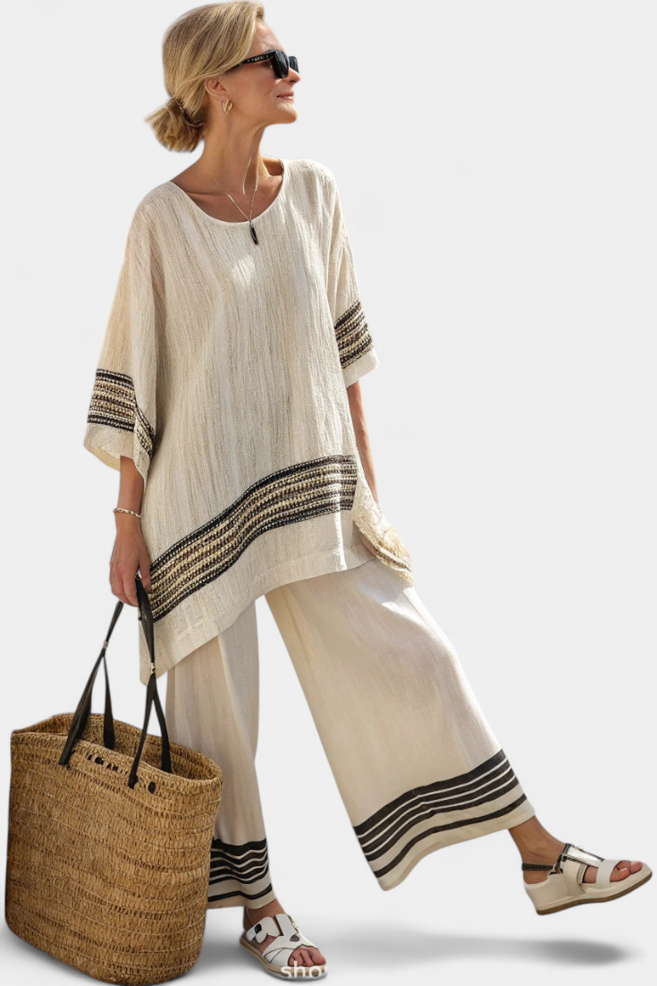 Anzaleira - Elegant Striped Set