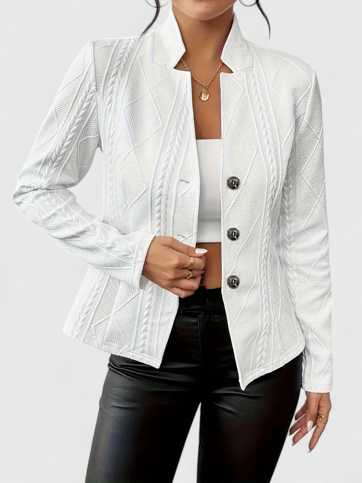 Maurelle - Textured Sculpted Collar Jacket