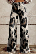 Leona soft natural wild spirit printed wide-leg pants