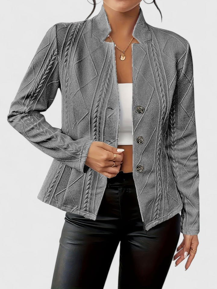 Maurelle - Textured Sculpted Collar Jacket