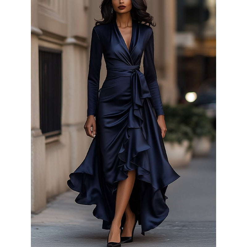 Constance | Wrap Ruffle Maxi Dress