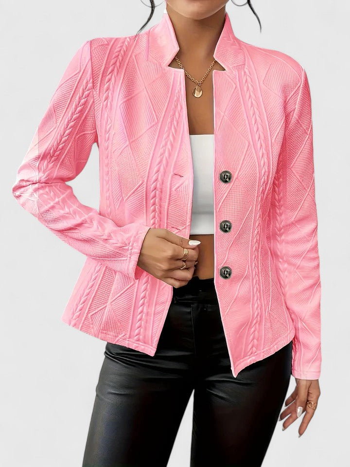 Maurelle - Textured Sculpted Collar Jacket