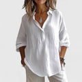 Élise - Breathable V-Neck Roll-Tab Blouse