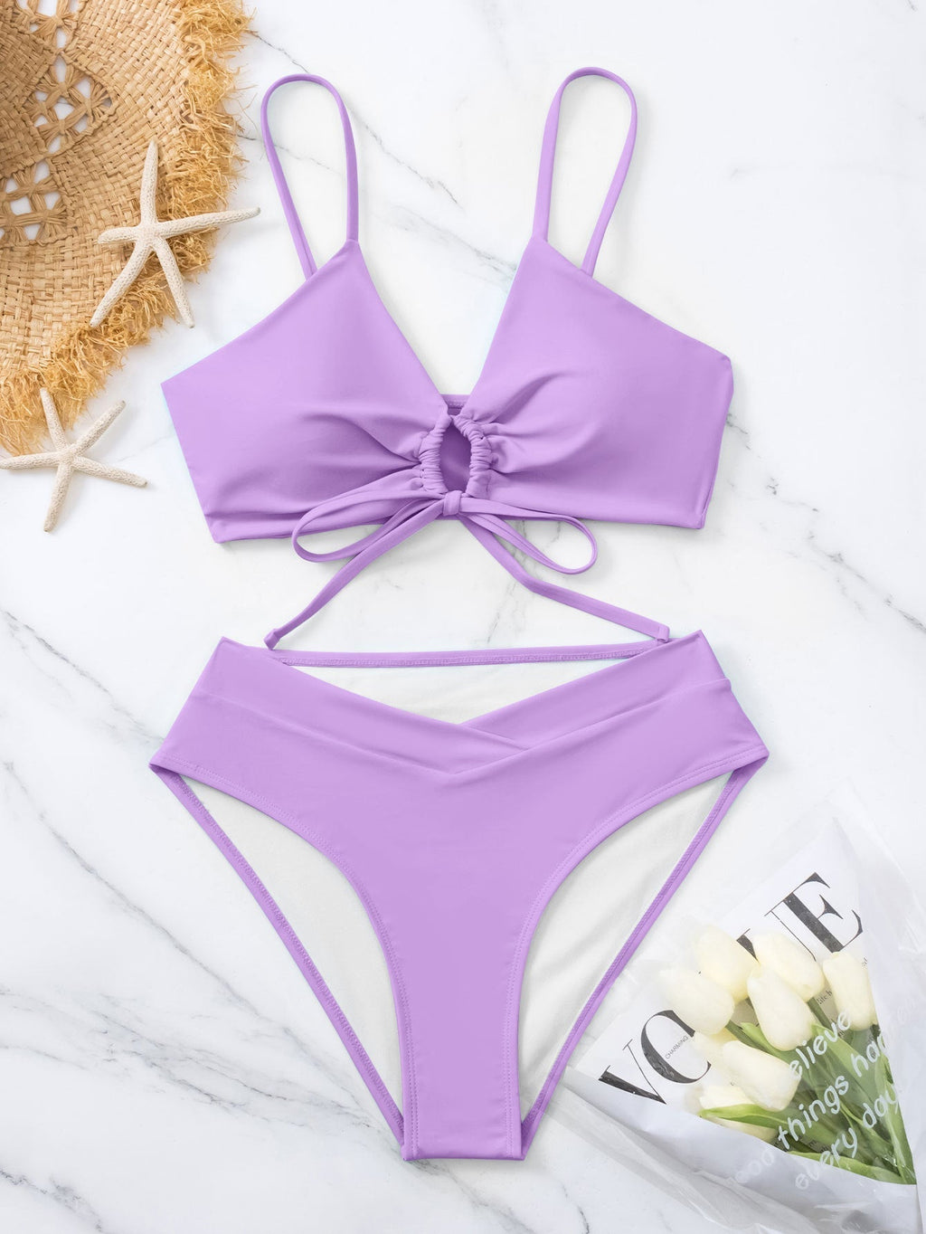 Clotilde - Front Tie Two-Piece Bikini Set