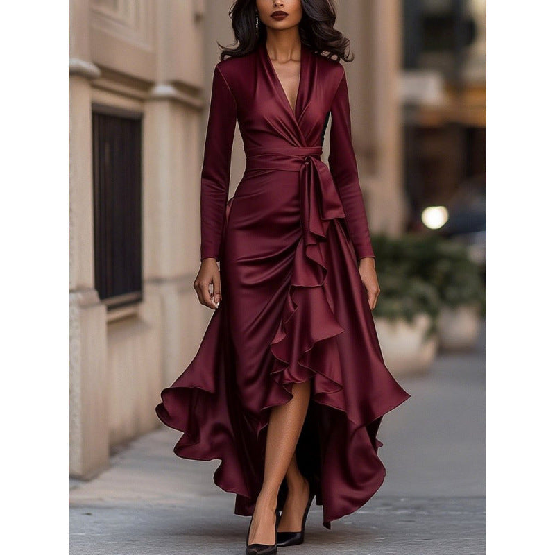Constance | Wrap Ruffle Maxi Dress