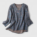 Clémence - Botanical Embroidered Roll-Tab Blouse