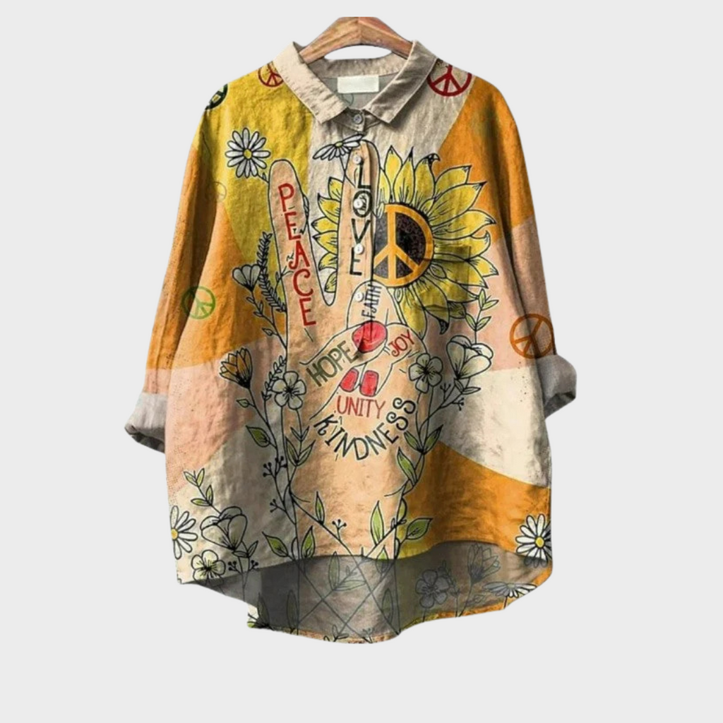 Coline elegant summer blouse with artistic pattern