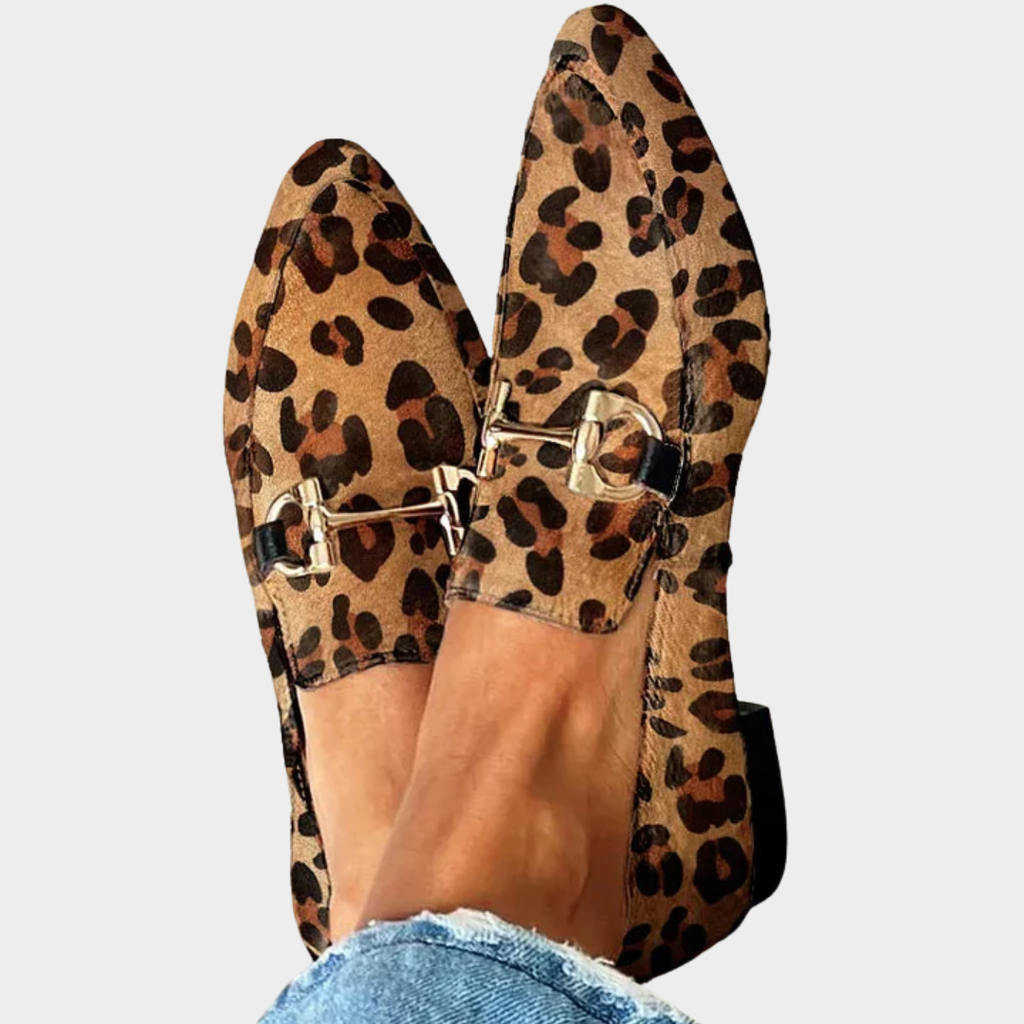 Gia elegant leopard print handcrafted loafers