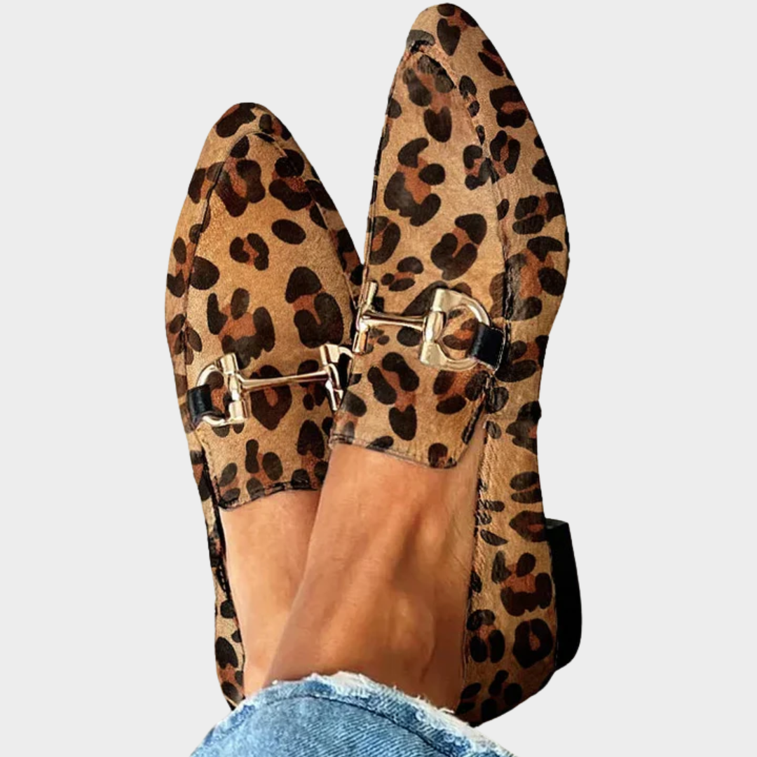 Gia elegant leopard print handcrafted loafers