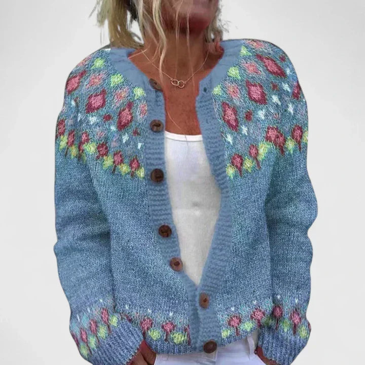 Thalynora - Patterned Relaxed Knit Cardigan