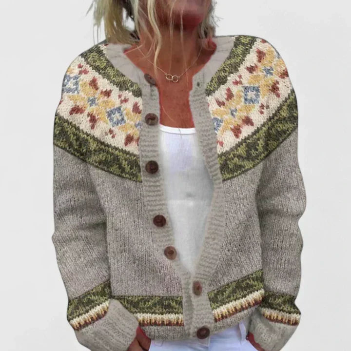 Thalynora - Patterned Relaxed Knit Cardigan