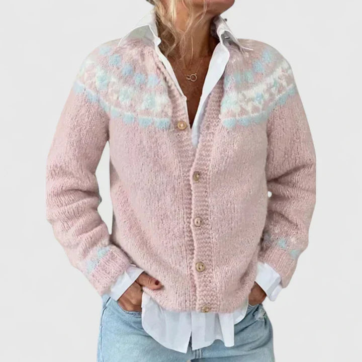 Thalynora - Patterned Relaxed Knit Cardigan