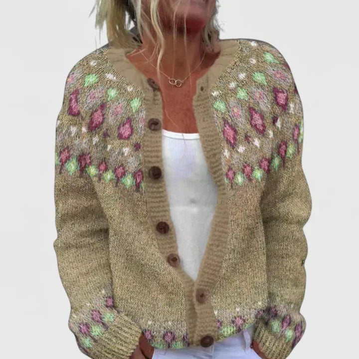 Thalynora - Patterned Relaxed Knit Cardigan