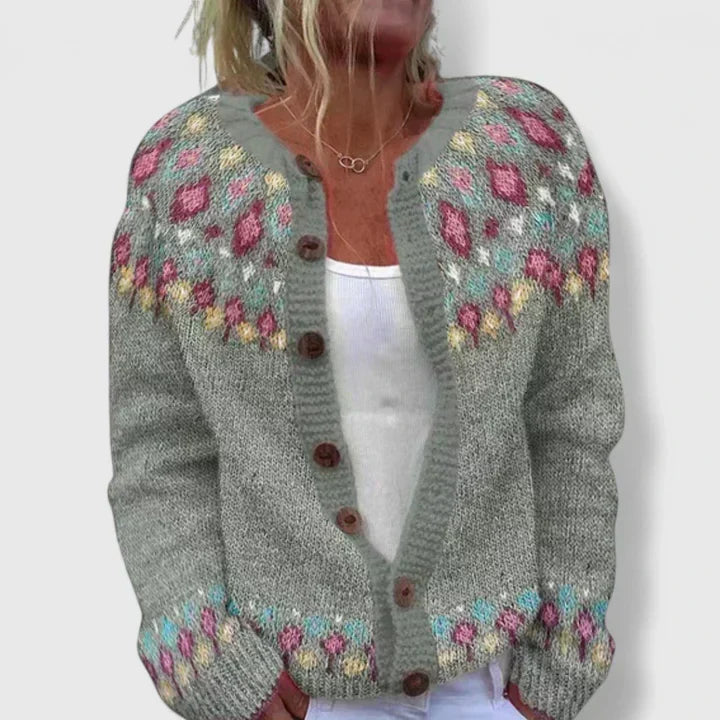 Thalynora - Patterned Relaxed Knit Cardigan