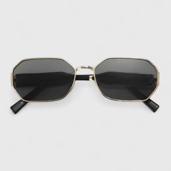 Jaylynne elegant geometric gold accent sunglasses