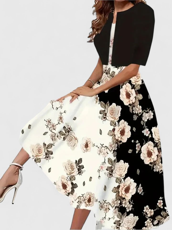 Mireille - Tailored Fit-and-Flare Midi Dress