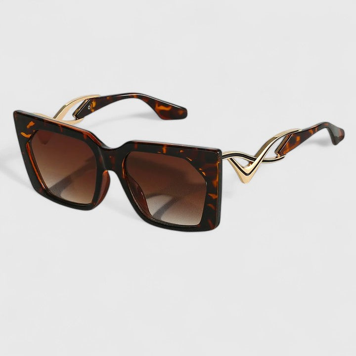 Oaklynne elegant sunglasses with bold gold temple accents