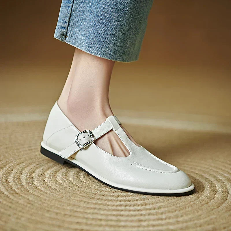 Clemence - Low Heel T-Bar Pumps