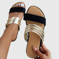 Lioraen gold detailed elegant slip on sandals