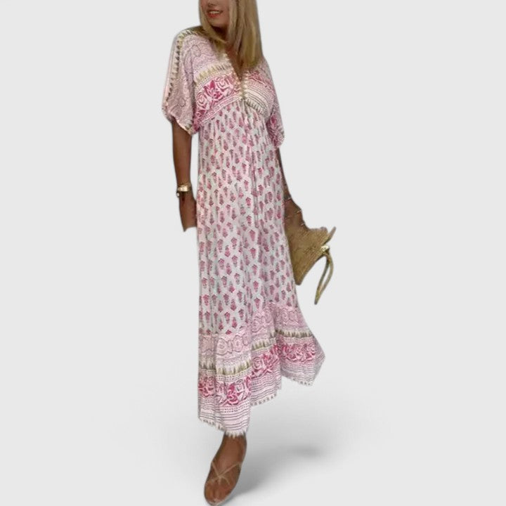 Clara Boho Printed Relaxed Maxi Dress
