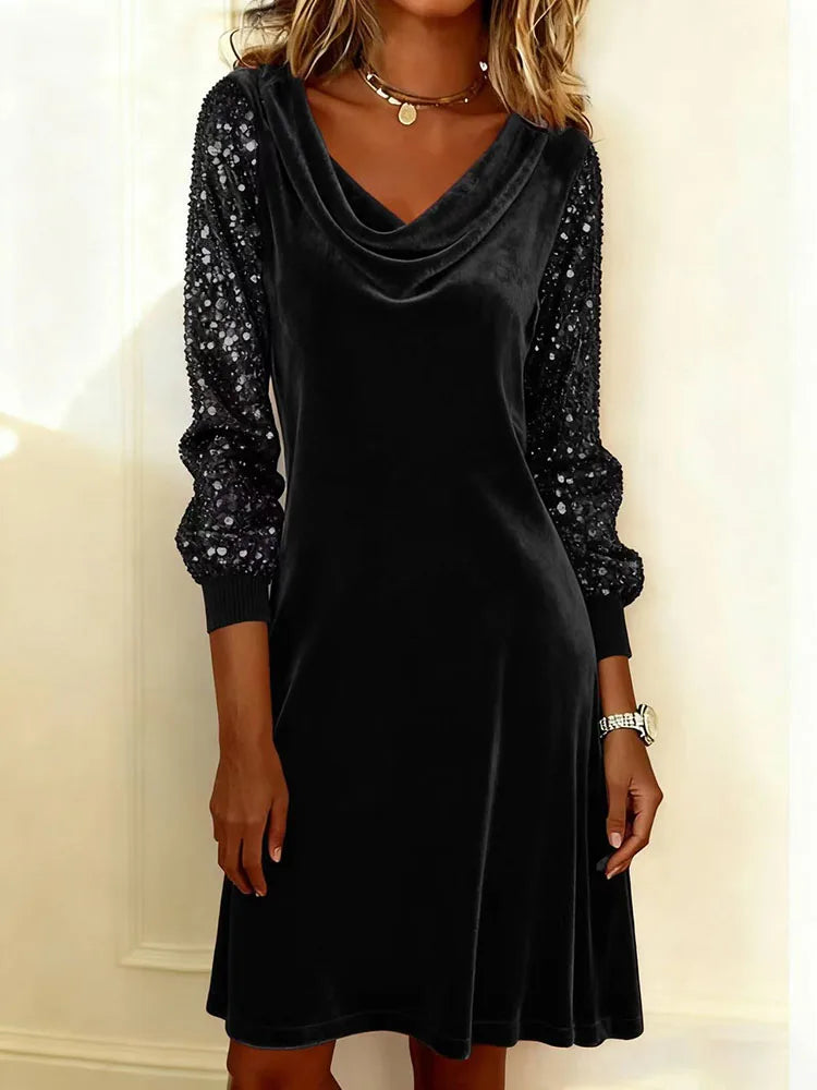 Sophie | Sparkle Sleeve Velvet Dress