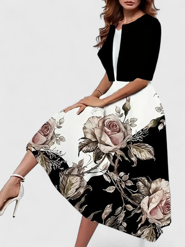 Mireille - Tailored Fit-and-Flare Midi Dress