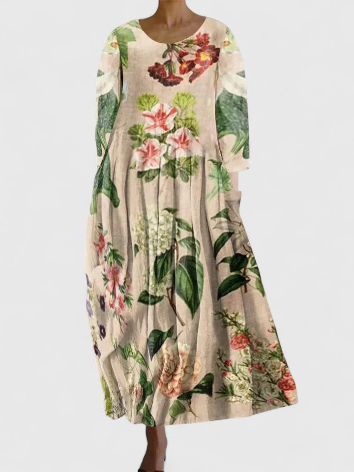 Elegant Margaux midi dress with a waist-cinching silhouette suited for work or evening events