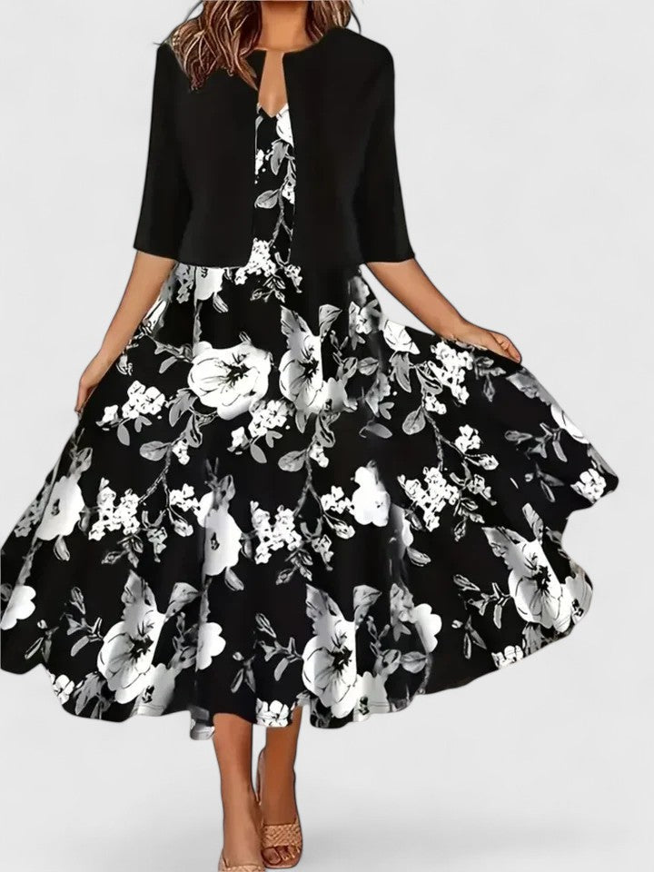 Mireille - Tailored Fit-and-Flare Midi Dress