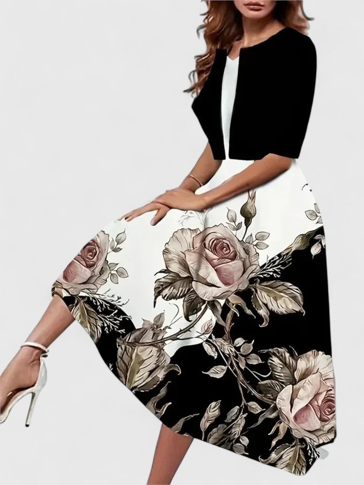 Mireille - Tailored Fit-and-Flare Midi Dress