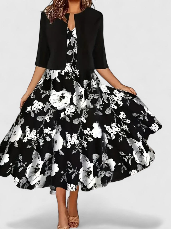 Mireille - Tailored Fit-and-Flare Midi Dress