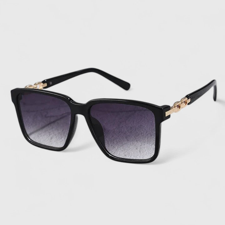 Karssyn elegant square sunglasses with gold chain temples