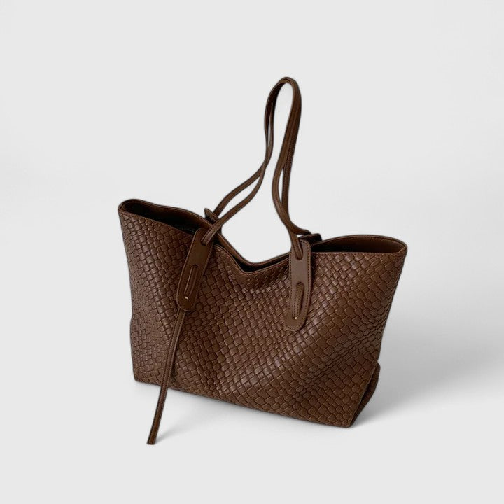 Apolonie chic woven texture tote bag