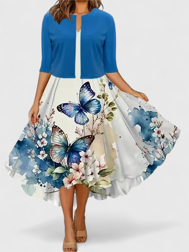 Mireille - Tailored Fit-and-Flare Midi Dress
