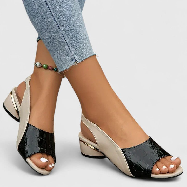 Mariah premium leather open toe sandals with buckle