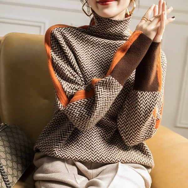 Eleonore - Luxury Chevron Turtleneck