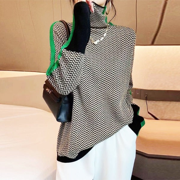 Eleonore - Luxury Chevron Turtleneck