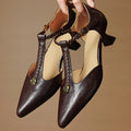 Madeleine - Braided Leather T-Bar Sculpted Sandals