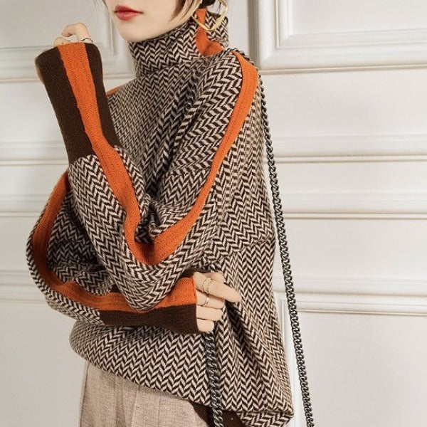Eleonore - Luxury Chevron Turtleneck