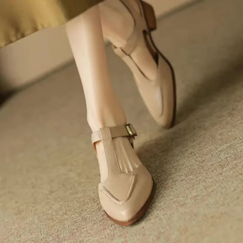 Claire - Wide-Strap Buckle Shoes