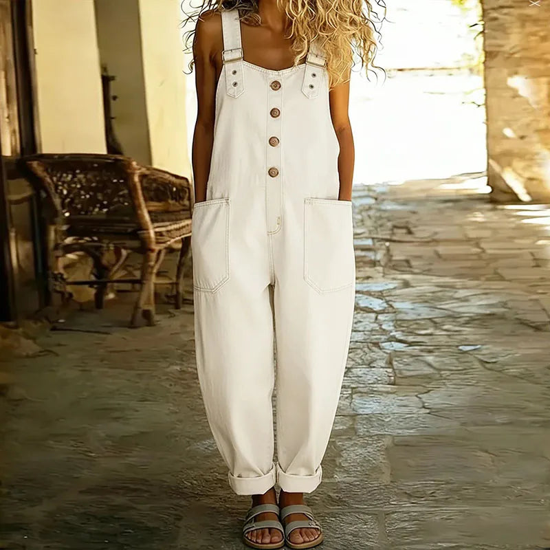 Maiwenn - Soft Vintage Denim-Look Dungarees