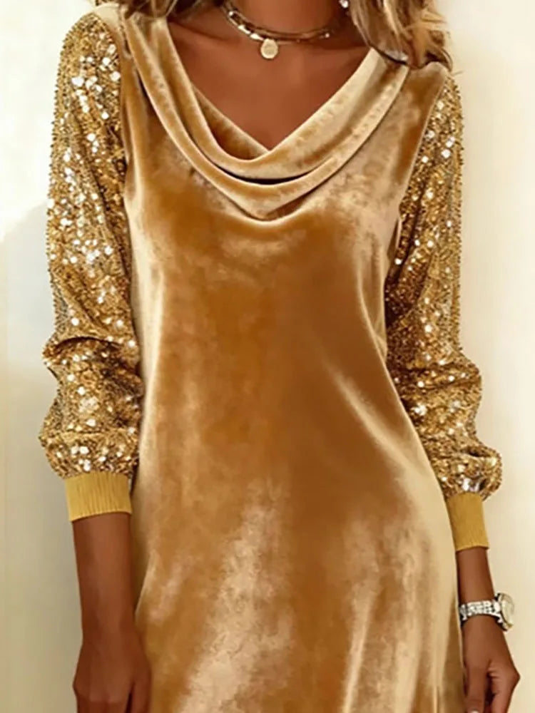 Sophie | Sparkle Sleeve Velvet Dress