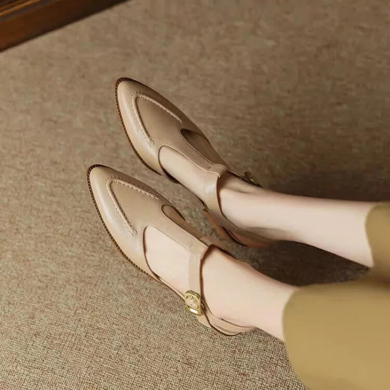 Claire - Wide-Strap Buckle Shoes