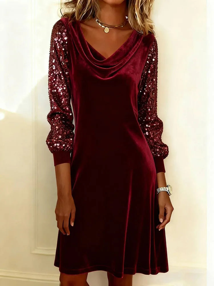 Sophie | Sparkle Sleeve Velvet Dress
