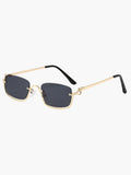 Harlyn modern rectangular sunglasses with gold accent
